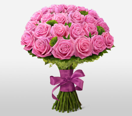 Classic 24 Lilac Roses-Pink,Rose,Bouquet