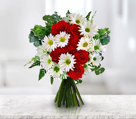 Runway Achievement-Red,White,Rose,Daisy,Bouquet