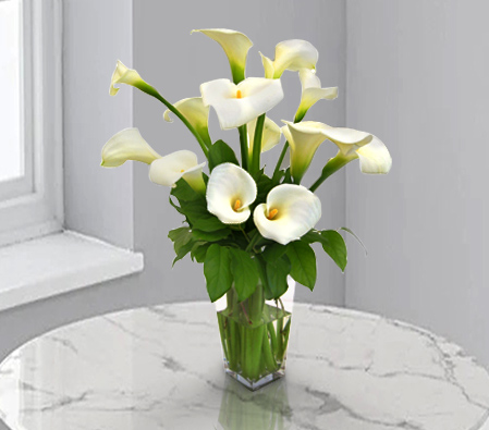 Serene White Lilies-White,Lily,Arrangement