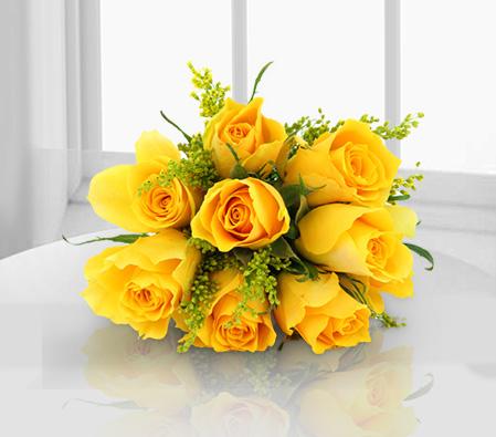 Golden Charm-Yellow,Rose,Bouquet