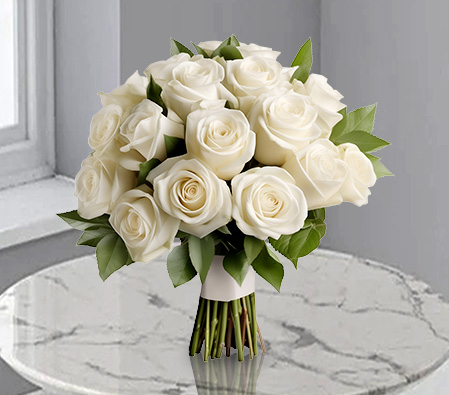 White Radiance-White,Rose,Bouquet