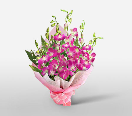 Purple Orchid Bouquet-Pink,Orchid,Bouquet
